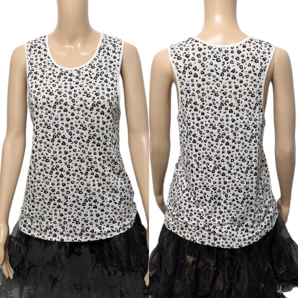 ZOE KARSSEN 100% Linen Animal Print Tank Top M